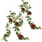 Artificial Rose Garlands Rose Vines Leaves Banners Hanging Floral Garland(Burnt Orange)